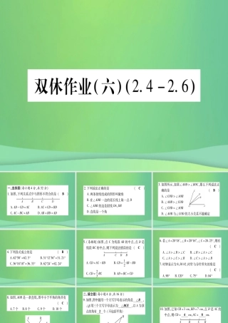 七年级数学上册 双休作业(6)(2.4 2.6)作业课件 (新版)冀教版 课件