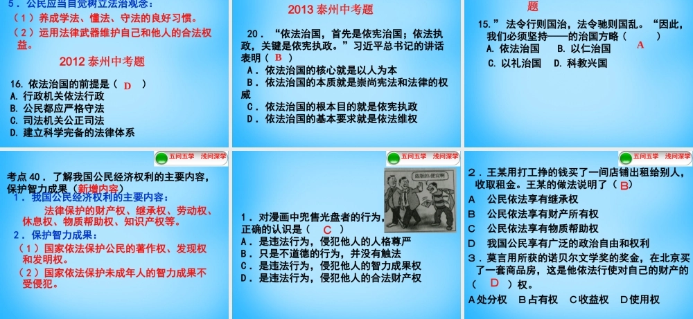 九年级 考点37 40复习课件