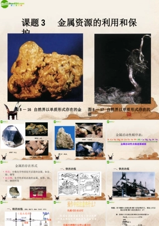 九年级化学下册 课题3金属资源的利用和保护课件 人教新课标版 课件