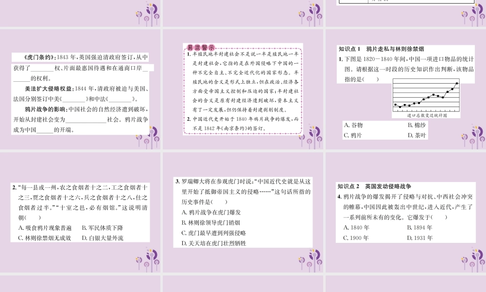 (河南专版)八年级历史上册 第一单元 中国开始沦为半殖民地半封建社会 第1课 鸦片战争课件 新人教版 课件