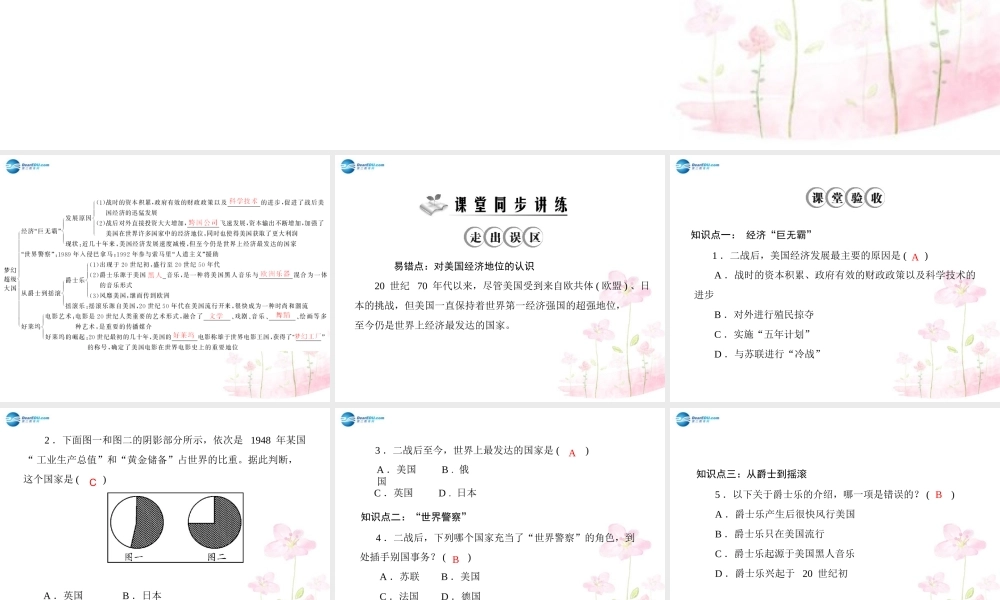 九年级历史下册 第11课 梦幻超级大国习题课件 北师大版 课件