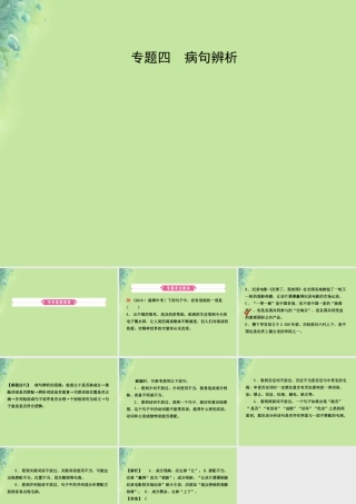 中考语文 专题四 病句辨析课件