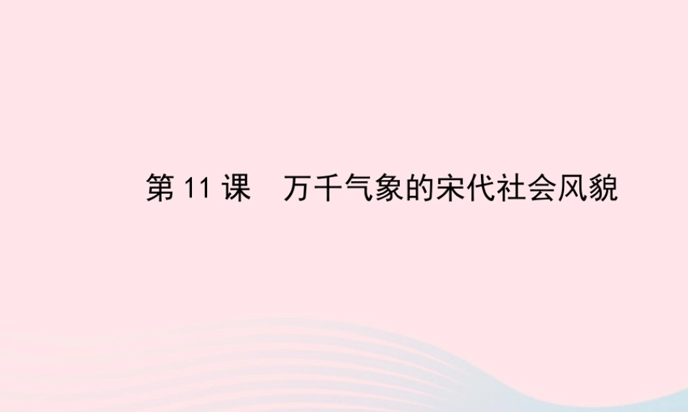 七年级历史下册 第二单元 经济重心的南移和民族关系的发展 第11课 万千气象的宋代社会风貌课件 新人教版 课件