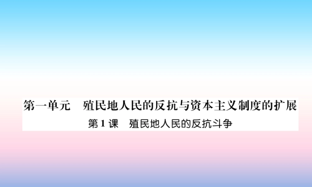 九年级历史下册 第1单元 殖民地人民的反抗与资本主义制度的拓展 第1课 殖民地人民的反抗斗争易错点拨课件 新人教版 课件
