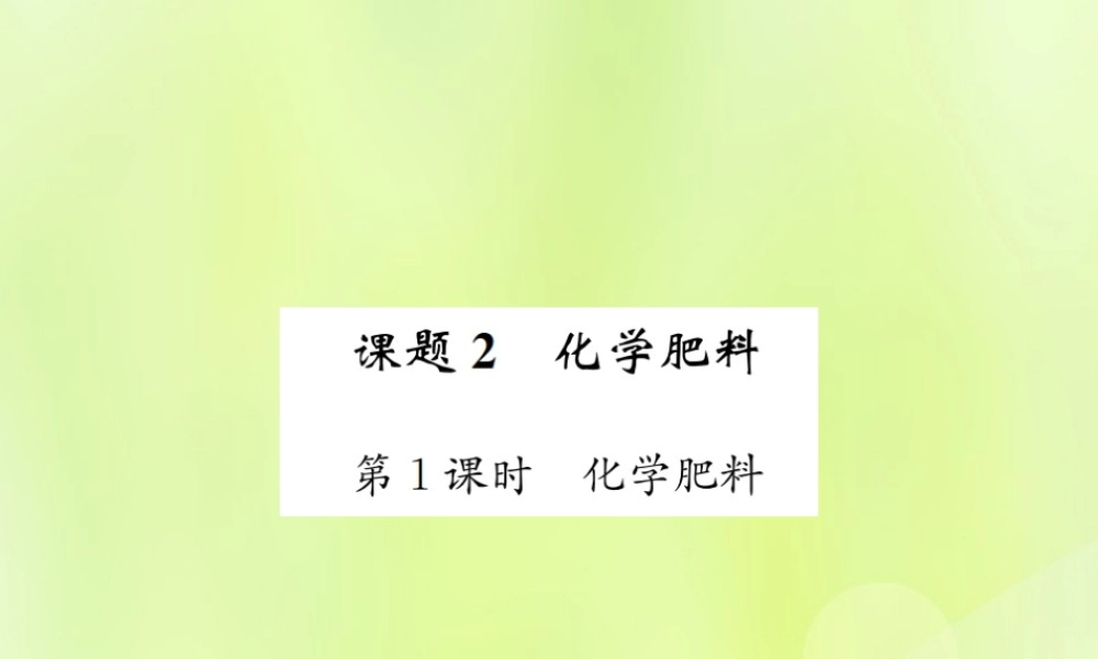 九年级化学下册 第十一单元 盐 化肥 课题2 第1课时 化学肥料复习课件 (新版)新人教版 课件