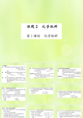 九年级化学下册 第十一单元 盐 化肥 课题2 第1课时 化学肥料复习课件 (新版)新人教版 课件