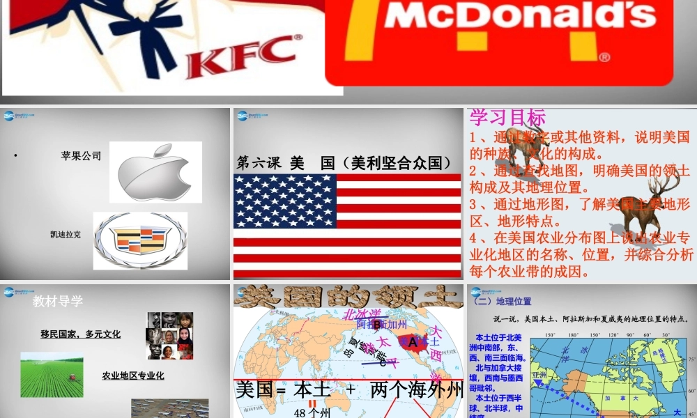 七年级地理下册 第八章 第六节 美国课件 (新版)商务星球版 课件