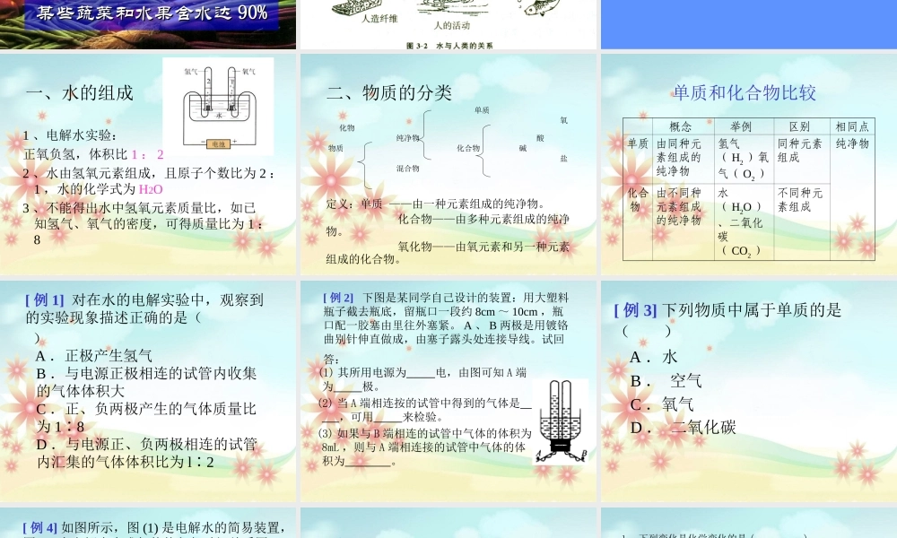 九年级化学水的组成课件四 新课标 人教版 课件