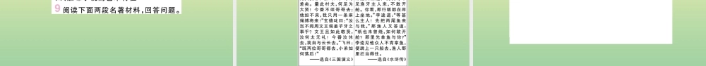 (河南专版)九年级语文上册 第六单元 名著导读(水浒传)作业课件 新人教版 课件