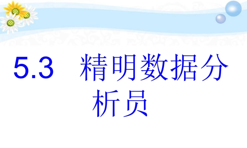七年级信息技术 精明数据分析员课件