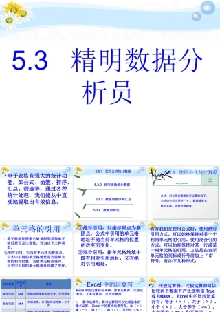 七年级信息技术 精明数据分析员课件