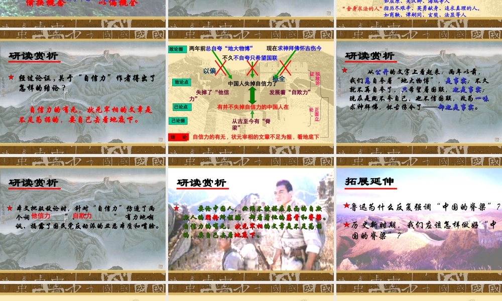 九年级语文上册第十六课(中国人失掉自信力了吗)教学课件人教版 课件
