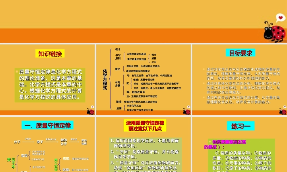 九年级化学上册 第五单元(化学方程式)课件 人教新课标版 课件