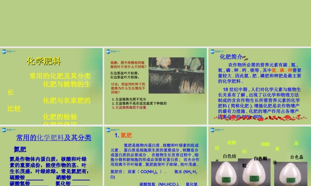 九年级化学下册 第十一单元 课题2 化学肥料课件1 (新版)新人教版 课件