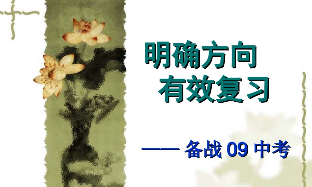 中考语文备考策略课件