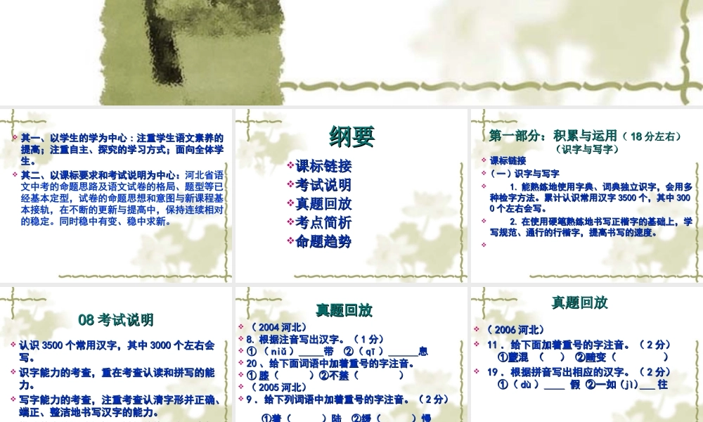 中考语文备考策略课件