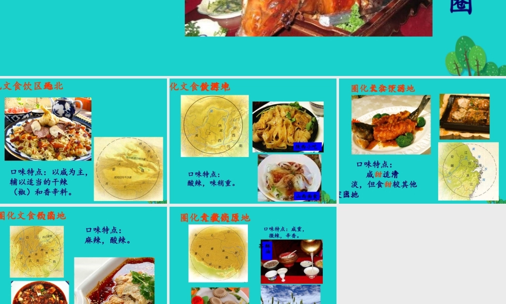 七年级地理下册 第5章 第1节 自然环境对民居、服饰和饮食的影响 中国地区饮食文化圈教案 中图版 教案