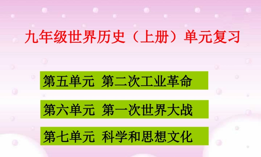 九年级世界历史第五、六、七单元复习课件 岳麓版 课件