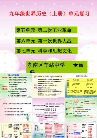 九年级世界历史第五、六、七单元复习课件 岳麓版 课件