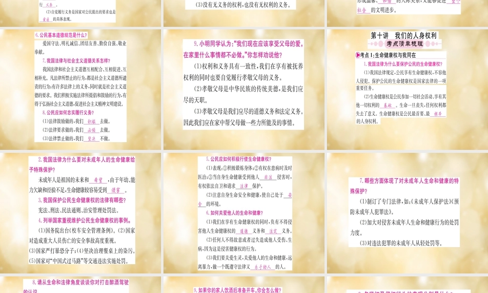 (湖北专版)中考政治 八下 第一篇 教材梳理 固本夯础复习课件