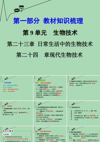 中考生物 第一部分 教材知识梳理 第9单元 第23 24章 复习课件 苏教版 课件