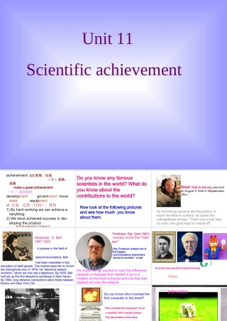 unit11warming up and listening   人教版高二英语Unit11 scientific achievement单元完整课件 人教版高二英语Unit11 scientific achievement单元完整课件