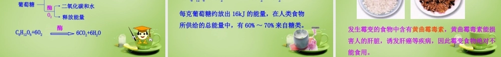 九年级化学下册 第12单元 课题1 人类重要的营养物质课件 (新版)新人教版 课件