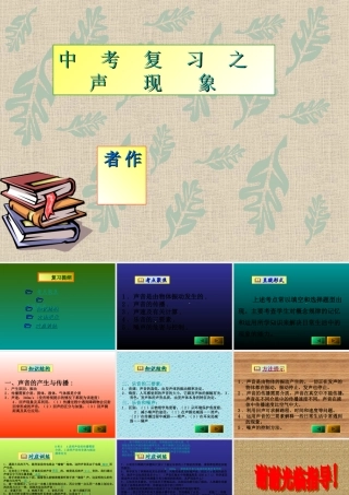 中考物理复习 声现象课件 人教新课标版 课件