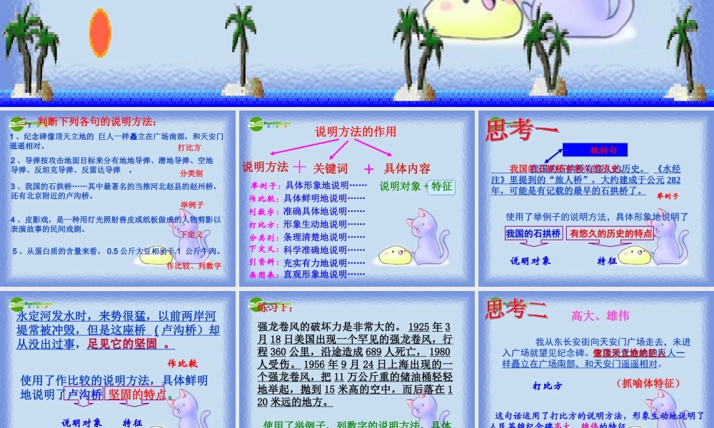 中考语文复习 说明方法的作用课件