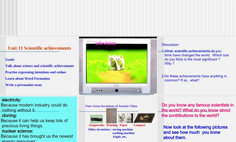 unit11 warmingup &speaking   人教版高二英语Unit11 scientific achievement单元完整课件 人教版高二英语Unit11 scientific achievement单元完整课件