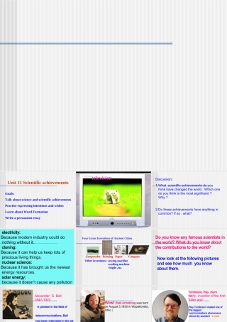 unit11 warmingup &speaking   人教版高二英语Unit11 scientific achievement单元完整课件 人教版高二英语Unit11 scientific achievement单元完整课件