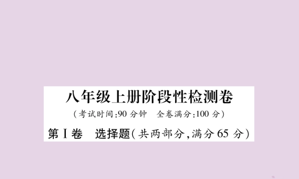 中考英语总复习 第一篇 教材知识梳理篇 八上 阶段性检测卷课件