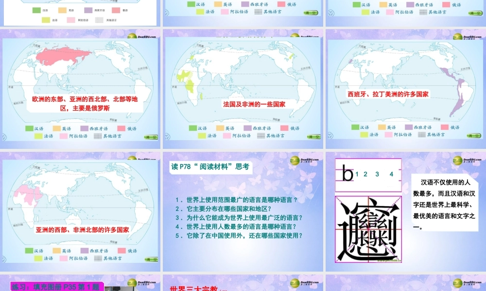 七年级地理上册 第四章 第二节 世界的语言和宗教(第2课时) 新人教版 课件