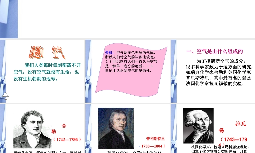 九年级化学上册 21(空气)课件 人教新课标版 课件