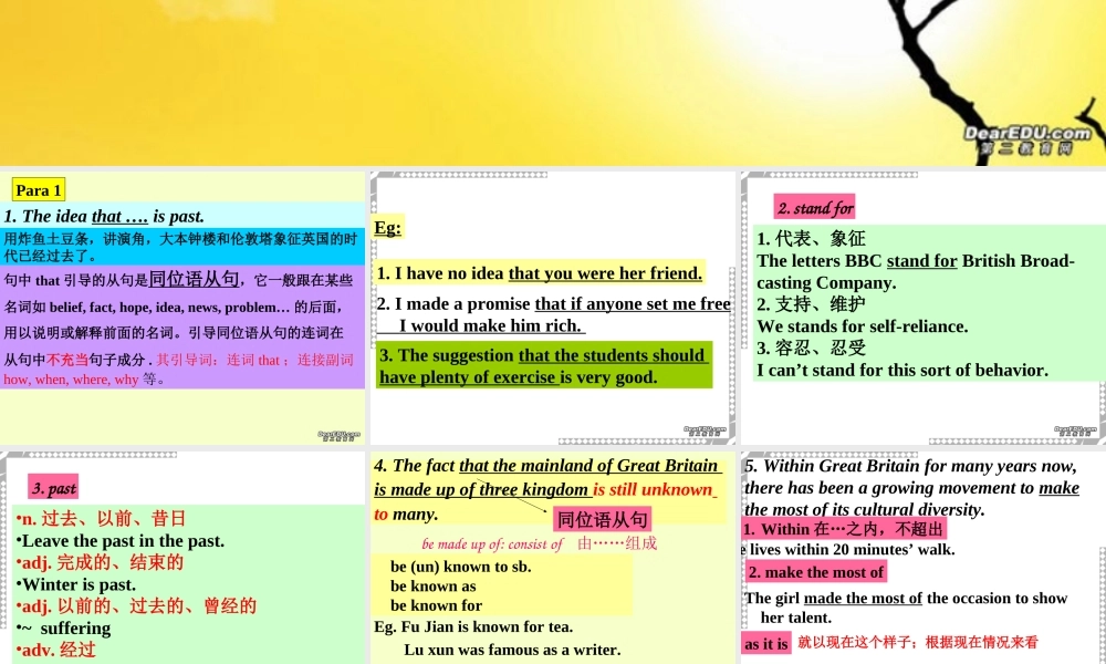 Unit 5 The British Isles words and expressions 新课标 人教版 课件