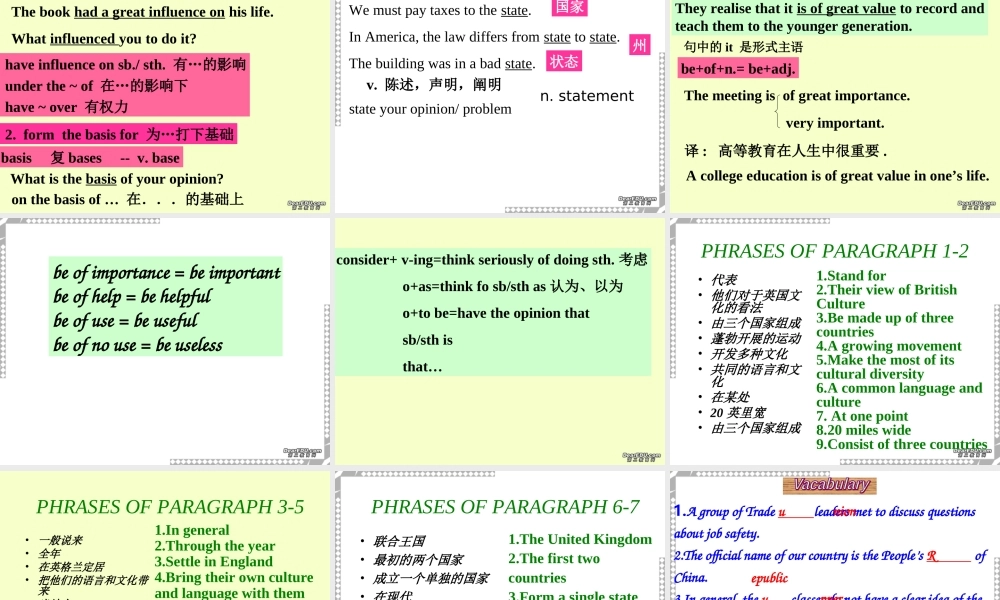 Unit 5 The British Isles words and expressions 新课标 人教版 课件