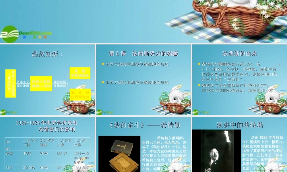 九年级历史下册 法西斯势力的猖獗课件 人教新课标版 课件