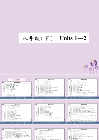 中考英语总复习 第一篇 教材知识梳理篇 八下 Units 1 2(精讲)课件