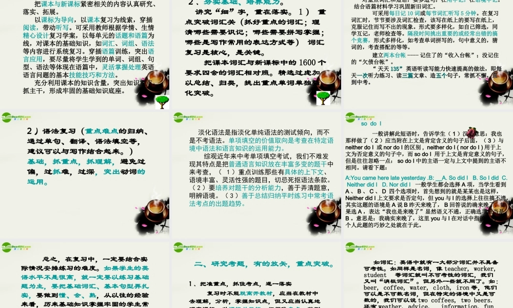 中考英语 复习及备考策略课件