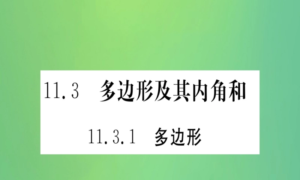 (江西专用)八年级数学上册 第11章 三角形 11.3 多边形及其内角和 11.3.1 多边形作业课件 (新版)新人教版 课件