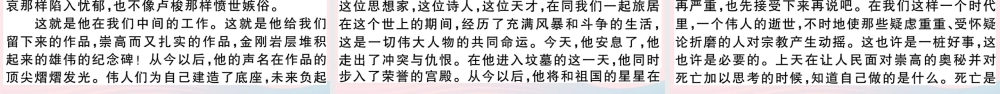 (河南专版)八年级语文下册 第四单元 13 最后一次讲演习题课件 新人教版 课件