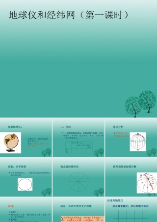 七年级地理上册 第二节 地球仪和经纬网(第1课时)课件4 (新版)商务星球版 课件