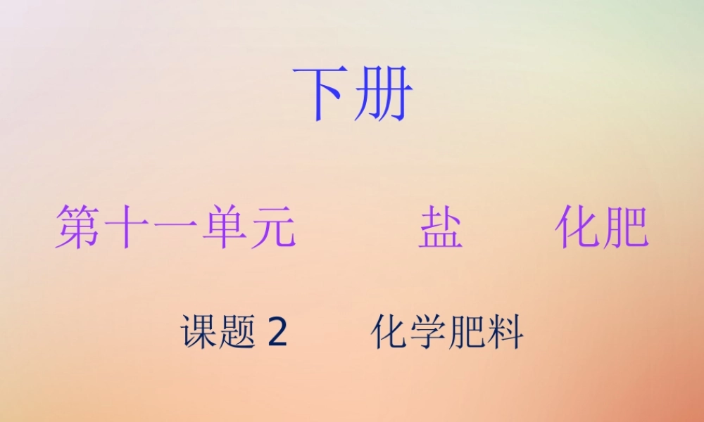 九年级化学下册 第十一单元 盐 化肥 课题2 化学肥料(内文)课件 (新版)新人教版 课件