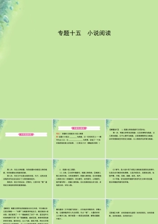 中考语文 专题十五 小说阅读课件
