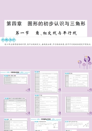 中考数学总复习 第四章 第一节 角、相交线与平行线课件
