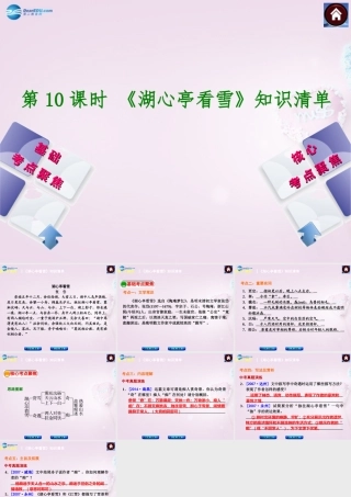 中考语文总复习 第10课时(湖心亭看雪)知识清单课件课件课件