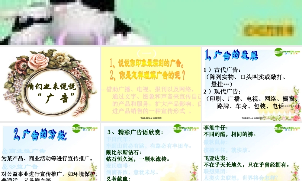 中考语文复习课件 广告复习 课件