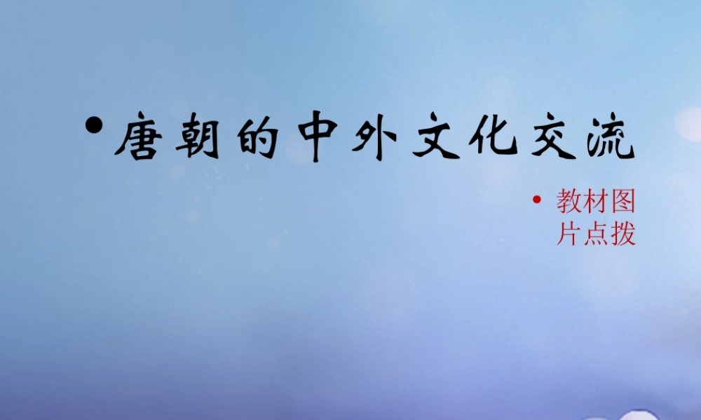 (秋季版)七年级历史下册 第一单元 隋唐时期：繁荣与开放的时代 第4课(唐朝的中外文化交流)教材图片点拨素材 新人教版 素材