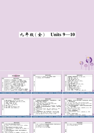 (贵阳专版)中考英语总复习 第1部分 教材知识梳理篇 九全 Units 9 10(精讲)课件