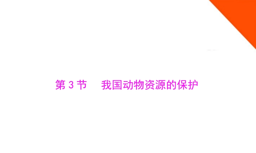 (随堂优化训练)八年级生物上册 第5单元 第17章 第3节 我国动物资源的保护课件 北师大版 课件